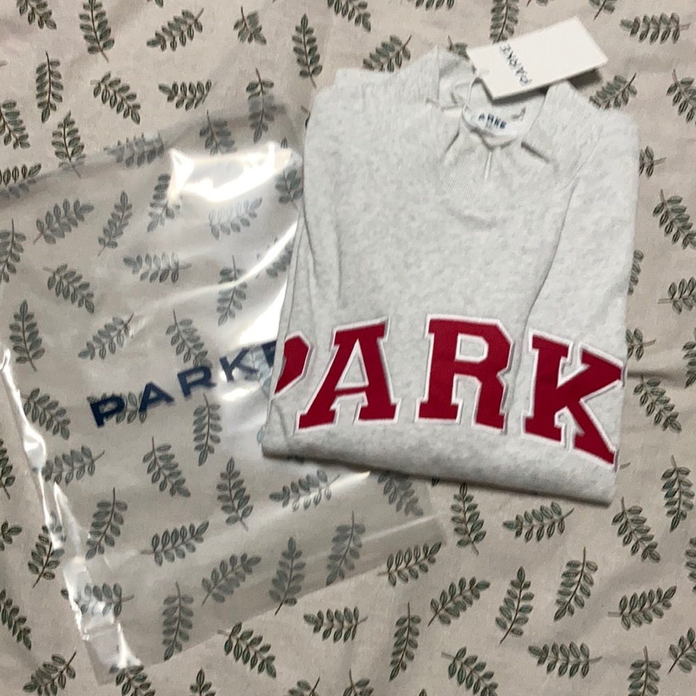 Parke Heather Gray Mock Neck sweatshirt Burgundy Varsity Embroidered Logo XXL